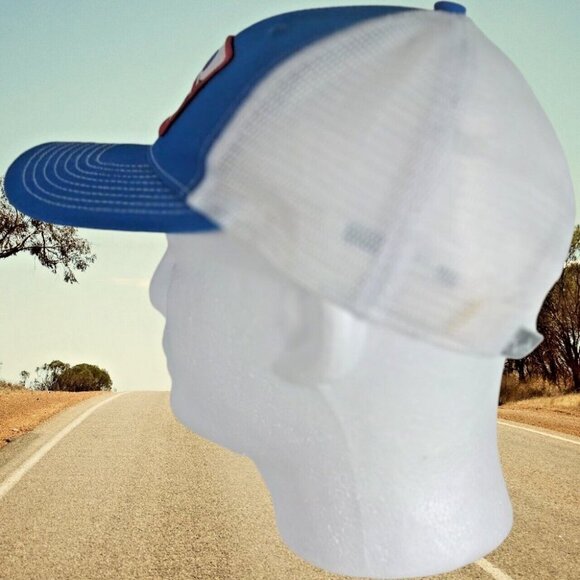 RealTree Bass Truckers Cap Snapback Meshback Blue Baseball Hunting Sports Hat - Picture 10 of 16